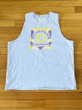 WVN Purple Sun Sunshine Hippie Boho Summer Organic Cotton Tank XL Extra Large